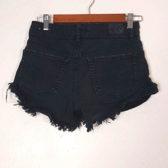 American Eagle Hi-Rise Festival Short Black Distressed Jean Shorts Size 0 - Picture 5 of 16